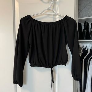 Off-the-Shoulder Black Long Sleeve